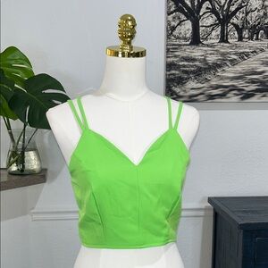 Emili Lime Green Strappy Top Medium NWT